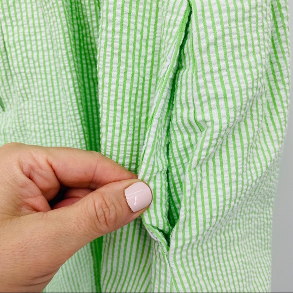 SOLD LILLY PULITZER strapless Seersucker XS green - Picture 5 of 13